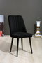 Hanah Home Juego de Sillas Vega - 4 Piezas, Negro, MDF 18mm, 46x92x45cm